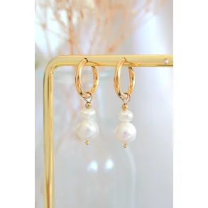 Hndlavede 24K forgyldte perlereringe, minimalistisk luksus med gte ferskvandsperler