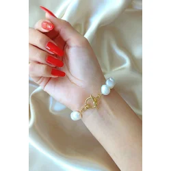 Hndlavet barok perlearmbnd  24 karat guldbelagt elegance &amp; 100% unikke perler 