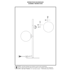 Edmond Satin Guld Lampe 2 Globes 