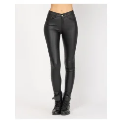 High-Waisted slim fit waxed jeans