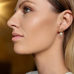 Sljfereringe med ferskvandsperle vedhng