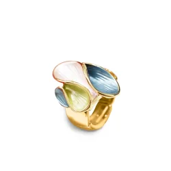 Emaljeret elastisk ring med snoet linje  moderne elegance i bevgelse