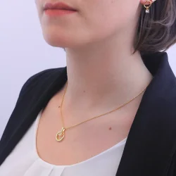 Halskde "Guld" og strigsk Krystal