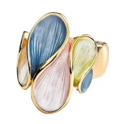 Emaljeret elastisk ring med snoet linje  moderne elegance i bevgelse