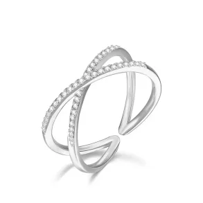 Justerbar ring i rustfrit stl, zirkon design