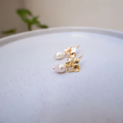 Perlereringe 18K forgyldt