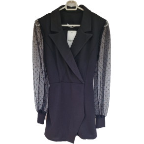 Blazer suite, med shorts, blonde rmer og talje