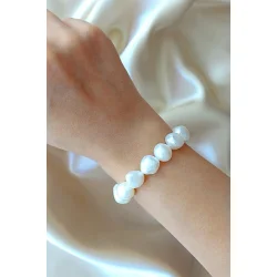 Hndlavet barok perlearmbnd  24 karat guldbelagt elegance &amp; 100% unikke perler 