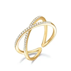 Justerbar ring i rustfrit stl, zirkon design