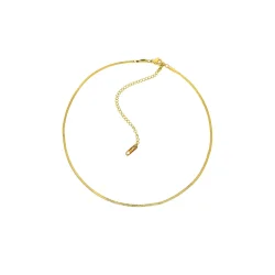 18K guldbelagt flad kde choker  minimalistisk elegance til enhver stil