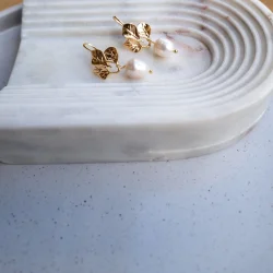 Perlereringe 18K forgyldt