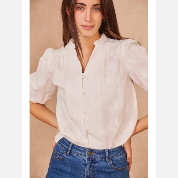 Bluse i 100% Bomuld